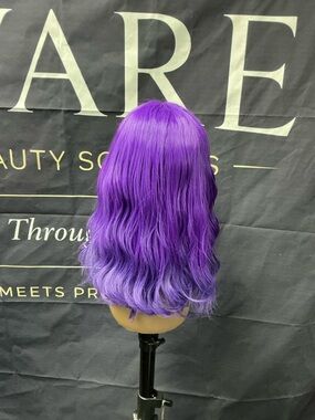 Vibrant Purple Ombre Women's Wig - Fashion Synthetic Hair